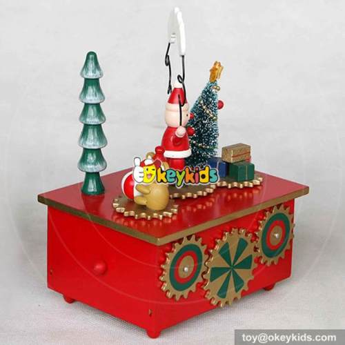 High quality children Christmas wooden handmade old music box W07B018A