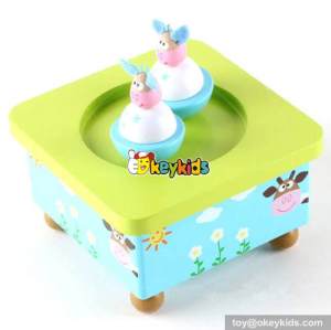 Best sale baby toys wooden movable dancing music box W07B024