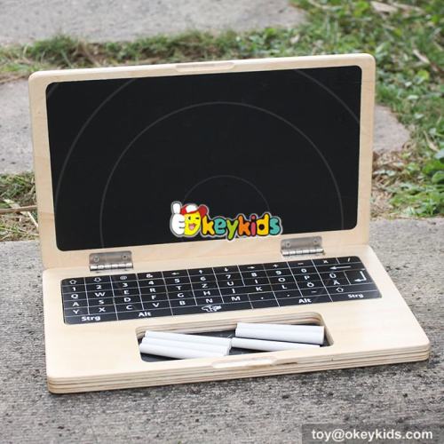 Best design children educational toys laptop shape wooden portable drawing board W12B106