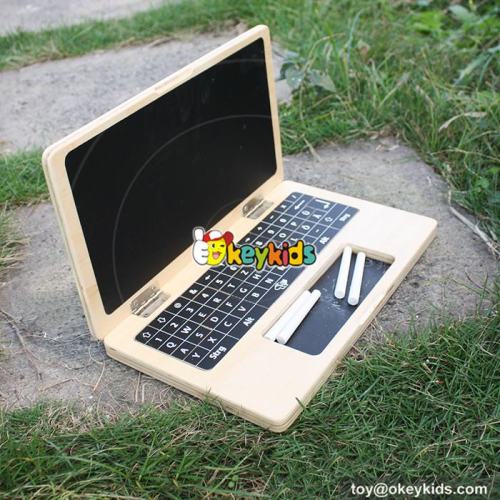 Best design children educational toys laptop shape wooden portable drawing board W12B106