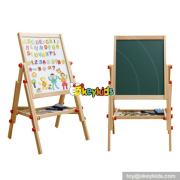 Best design double-sided adjustable wooden children magnetic drawing board Chalk Blackboard & White Dry Erase Surface | Magnetic Sponge, Marker Pen, Chalks and Bottom Tray | For Learning W12B107
