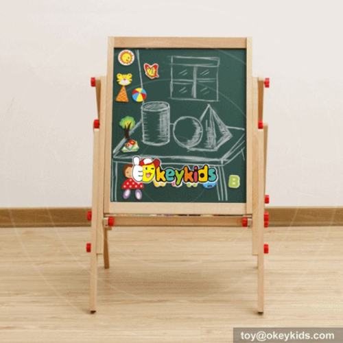 Best design double-sided adjustable wooden children magnetic drawing board Chalk Blackboard & White Dry Erase Surface | Magnetic Sponge, Marker Pen, Chalks and Bottom Tray | For Learning W12B107