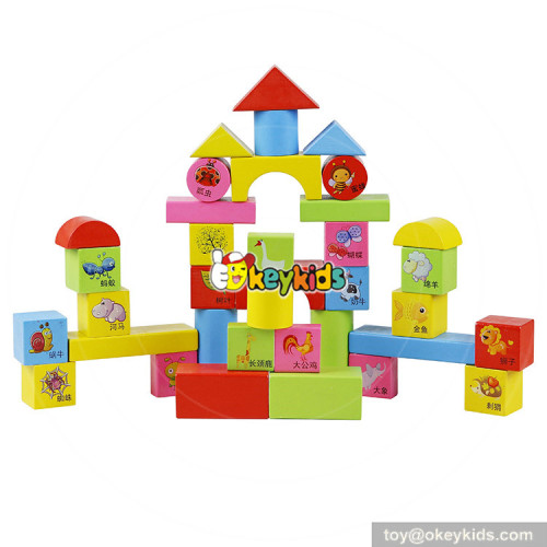 Wholesale 80 PCS kids wooden fruits building blocks toy popular wooden fruits building blocks toy W13B024