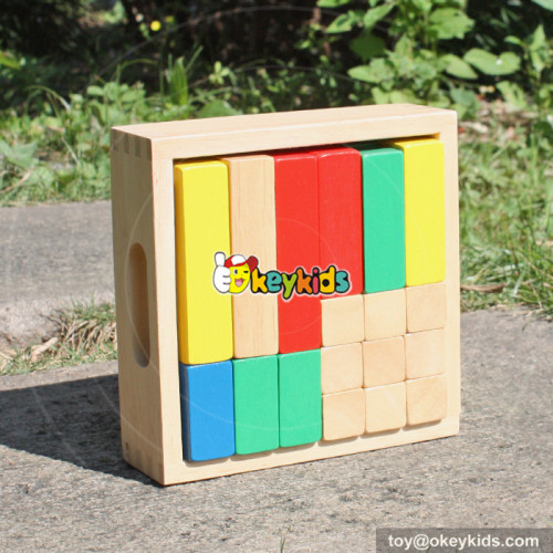 wholesale new design 18 pieces children wooden building toys high quality kids wooden building toys with box W13A116