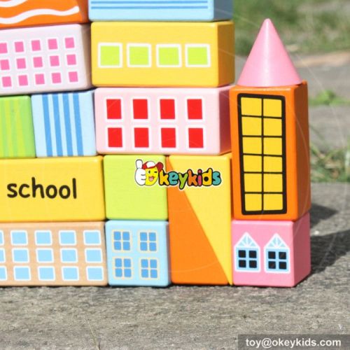 wholesale new design 25 pieces children wooden building blocks for kids educational wooden building blocks for kids W13A122