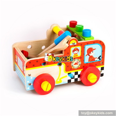 Wholesale best gift wooden kids tools box toy wonderful baby wooden tools box toy bring fun W03D082