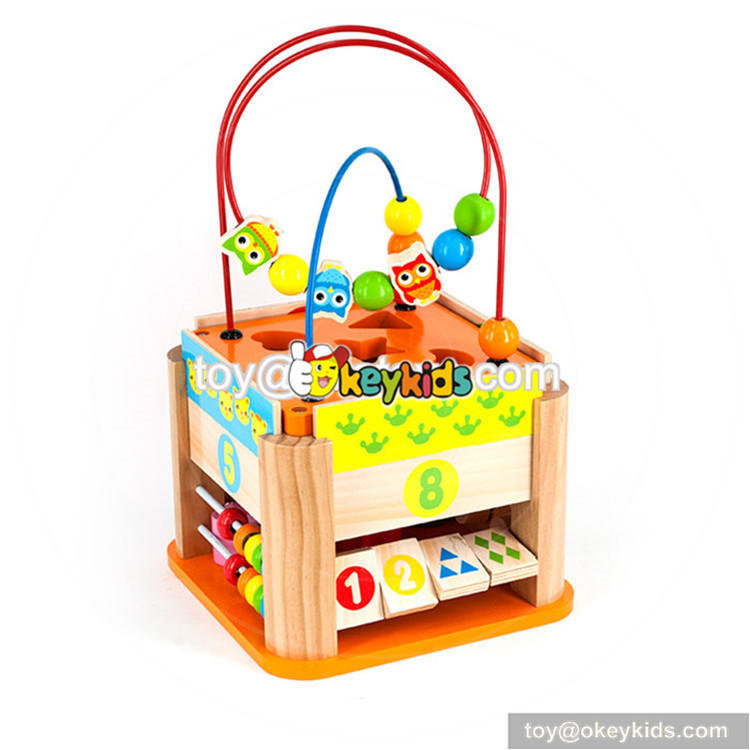 wooden beads cube toy