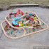 wholesale cheap 142 pcs kids construction toy wooden train track toy W04C072