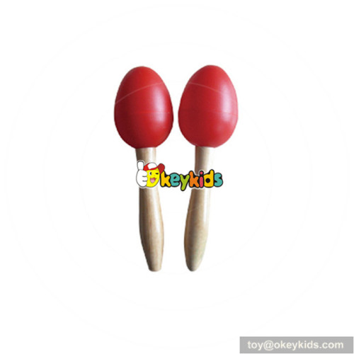 Wholesale cheap toddlers wooden maracas instrument best educational kids wooden maracas instrument W07I062