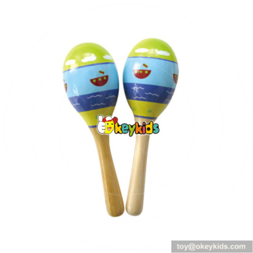 Wholesale maracas instrument wooden toys for toddlers best sale mini wooden toys for toddlers W07I068
