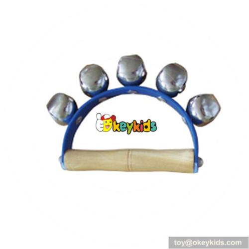 Wholesale cheap toddlers musical instrument hand bell high quality kids wooden hand bell for sale W07I091