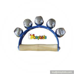 Wholesale baby musical instruments wooden handbells top sale toddlers wooden cartoon handbells W07I092