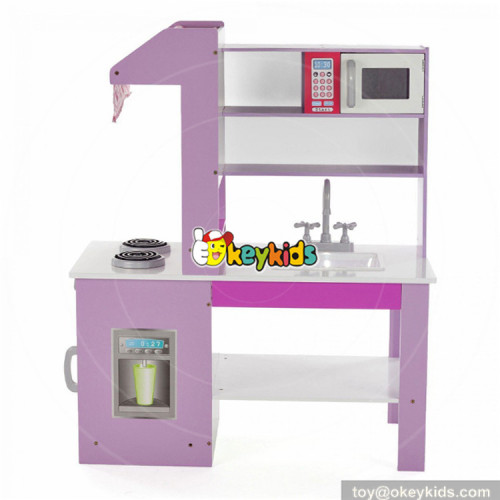 wholesale new double-sided pretend play wooden kids play kitchen set W10C274