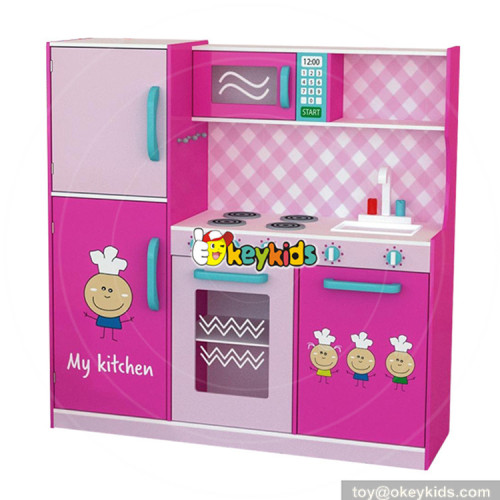 wholesale new fashion pink girls toys wooden girls play kitchen W10C276