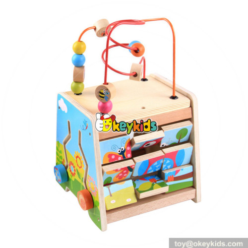Okeykids best kindergarten wooden activity cube toy for toddler W11B153