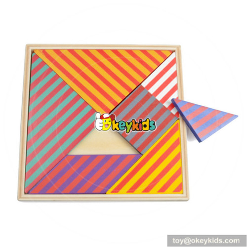 Best design kids classic brain teaser wooden tangram games W11D005