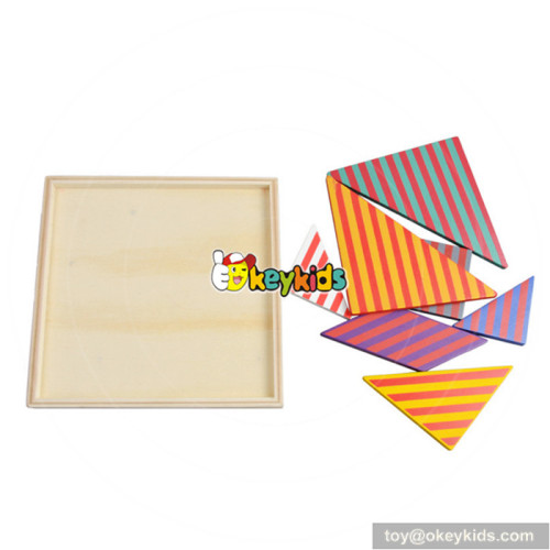 Best design kids classic brain teaser wooden tangram games W11D005