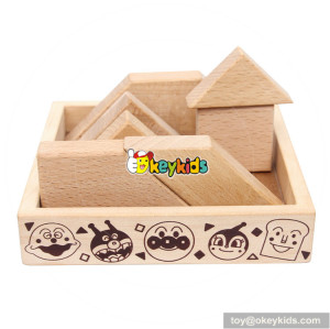 Wholesale intelligent kids wooden tangram game  for sale W11D008