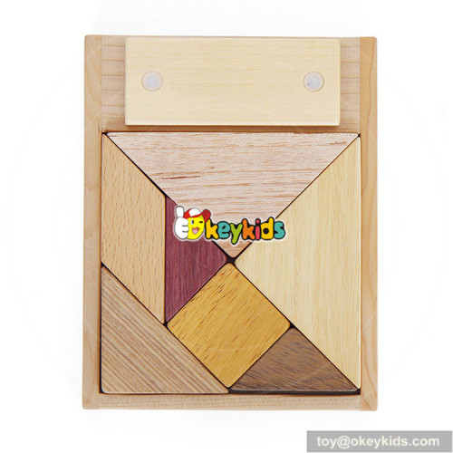Wholesale most popular wooden children tangram toy help expand kids' imagination W11D009