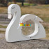 wholesale hot sale cute white swan shaped wooden baby piggy banks W02A256