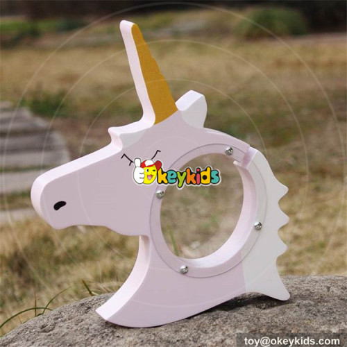 wholesale new fashion cute wooden unicorn piggy bank for kids W02A257