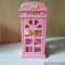 Wholesale newest telephone booth shape kids wooden piggy bank cans W02A265