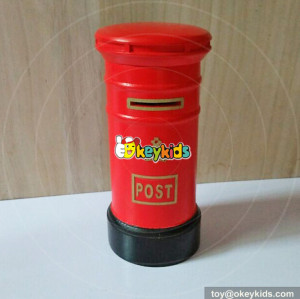 Wholesale hottest sale red mailbox popular wooden storage money cans W02A266