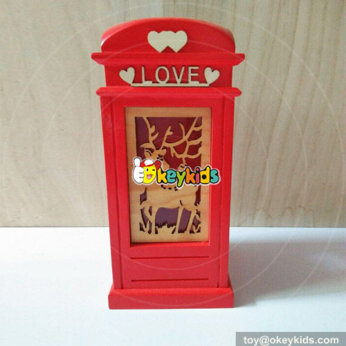 Wholesale hottest sale red mailbox popular wooden storage money cans W02A266