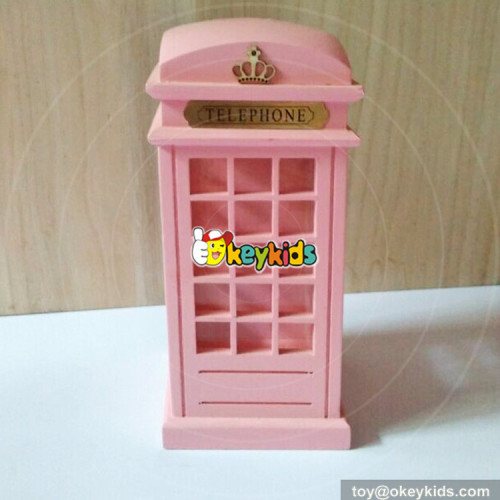 Wholesale most popular mailbox shaped wooden piggy bank W02A271