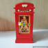 Wholesale new product telephone booth shape wooden brown coin bank W02A274