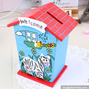 wholesale most popular cute wooden money saving box for kids W02A028