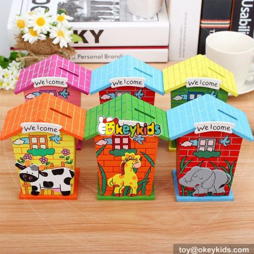 wholesale most popular cute wooden money saving box for kids W02A028