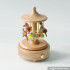 Customized kids cartoon natural wooden carousel music box for sale W07B039