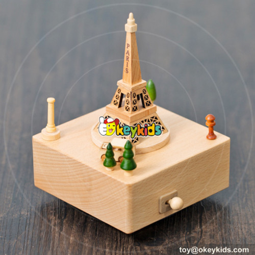 new design europe wooden baby music box for sale W07B041