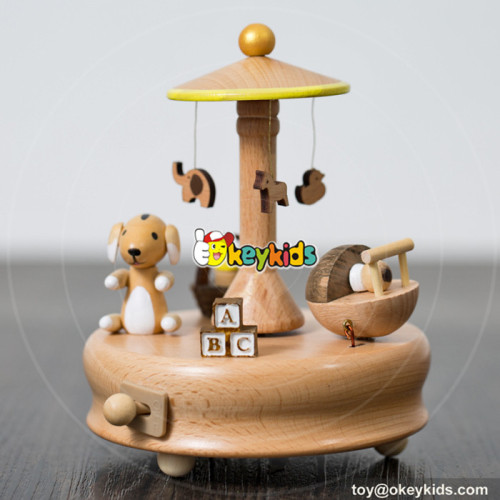 high quality cartoon mini children wooden diy music box W07B048