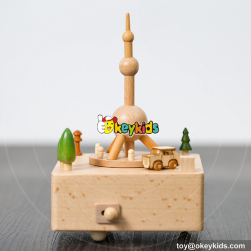 high quality cartoon mini children wooden diy music box W07B048