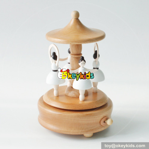 Wholesale hottest sale girls toys wooden dancing music box W07B056