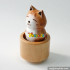 Wholesale cheap promotional cute table top wooden cat music box W07B059
