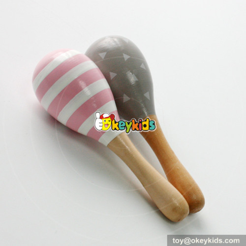 Wholesale top quality wooden children maracas sand ball toy for musical gift W07I127