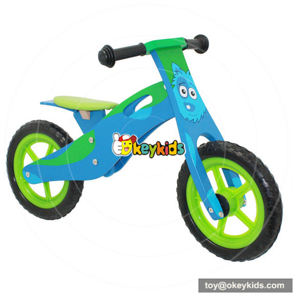 wooden blue balance bike