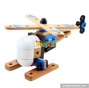 Wholesale most popular wooden assemble aircraft toy as hand skill training W03C005