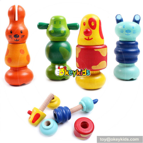 Intelligent Assembly Wooden children screw assemble toy for sale W03C008