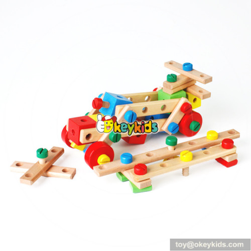 Wholesale creative style wooden diy nut combination toy for children W03C027