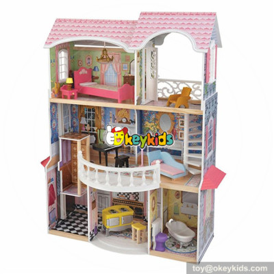 wholesale luxurious and colorful children large dollhouse new arrival wooden large dollhouse for kids W06A221