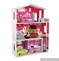 Okeykids best girls pretend toys wooden huge dollhouse W06A229