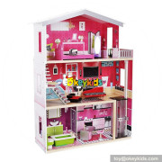 Okeykids best girls pretend toys wooden huge dollhouse W06A229