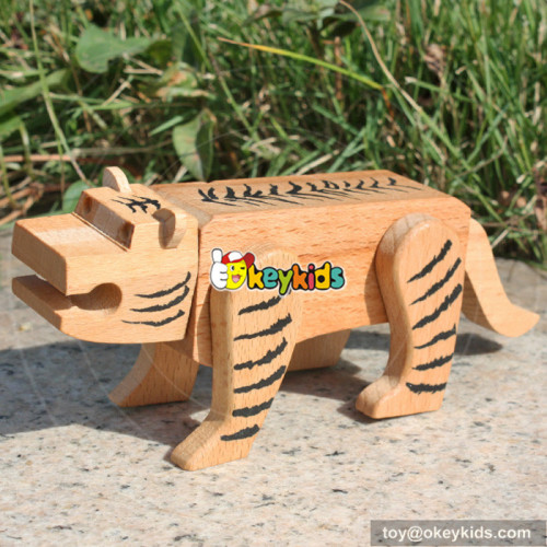 wholesale cute style wooden tiger intelligence toy for sale W11C015
