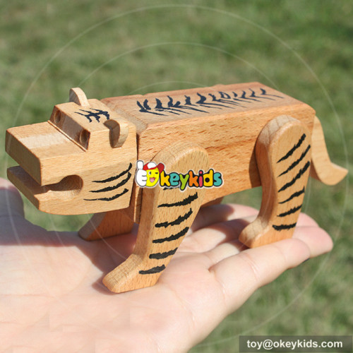 wholesale cute style wooden tiger intelligence toy for sale W11C015