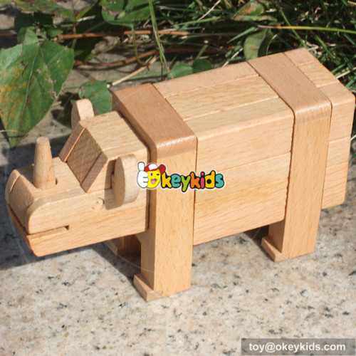 wholesale unique design baby diy wooden animal intelligence toy W11C016