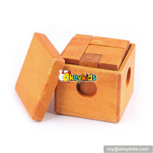 Wholesale most popular educational wooden craft cube block puzzle W11C031